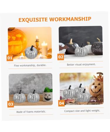 DECHOUS 20 Pcs Foam Pumpkin Halloween Pumpkin Decorations Glitter Pumpkins Small Artificial Pumpkins Halloween Foams Pumpkins Artificial Pumpkins Prop Pumpkin Ornaments Gold Powder Silverx2pcs 5CMx2pcs - Buy Online on GoSupps.com