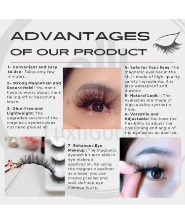 Best 2023 Waterproof Reusable Eyelashes Kit | Magnetic Eyelashes with Applicator & Mirror | Vegan-Friendly No Glue Needed - Buy Online on GoSupps.com