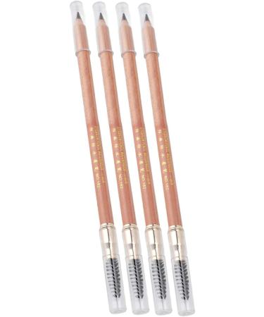 Eyebrow Pencil DoubleSided Waterproof 4 Pieces LongLasting Eyebrow Makeup Pencil Moderate Hardness Spiral Brush Head Beech Pen Handle for Daily Travel (Coffee) - Buy Online on GoSupps.com