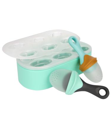 BOON Pulp Popsicles Molds & Freezer Tray  Includes 2 Pulp Silicone Feeders Freezer Tray Combo Mint