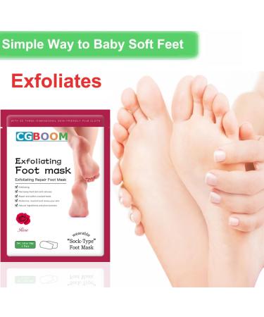 3 Pairs Foot Peel Mask Foot Exfoliating Mask Socks Calluses Remover Dead Skin Moisturizing Feet Peeling Mask for Dry Skin Cracked Heels Foot SPA Socks for Women and Men (Rose Extract) - Buy Online on GoSupps.com