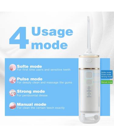 Travel Water Flosser - Portable Oral Irrigator for Braces Kids & Adults - Mini Dental Flosser for Gums Care - Standard White - Buy Online on GoSupps.com