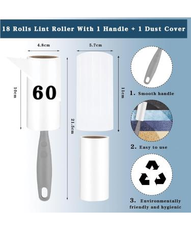 OMTOFO 18 Rolls Lint Rollers - Extra Sticky for Pet Hair & Clothing | 1080 Sheets Dust Protection Sleeves Included - Buy Online on GoSupps.com