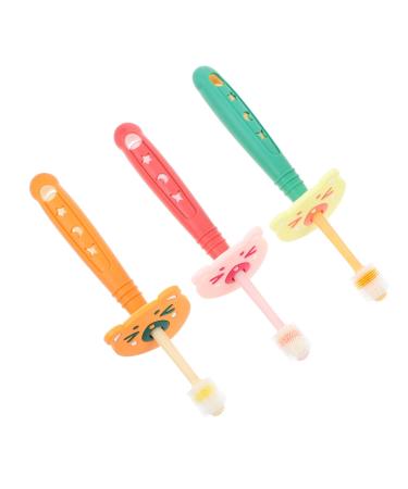 IWOWHERO 3pcs Toothbrush Teeth Cleaner Cleaning Brush Soft Fur PP