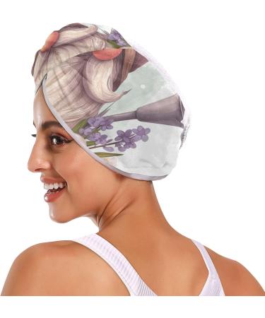 Eggs Floral Dwarf Hair Towel 2 Pack - Super Absorbent Quick Dry Hair Turbans for Women & Girls - Buy Online on GoSupps.com