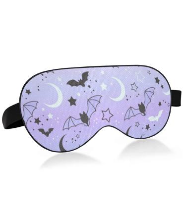 Kigai Cute Bats Starry Sky Breathable Sleeping Eyes Mask Cool Feeling Eye Sleep Cover for Summer Rest Elastic Contoured Blindfold for Women & Men Travel