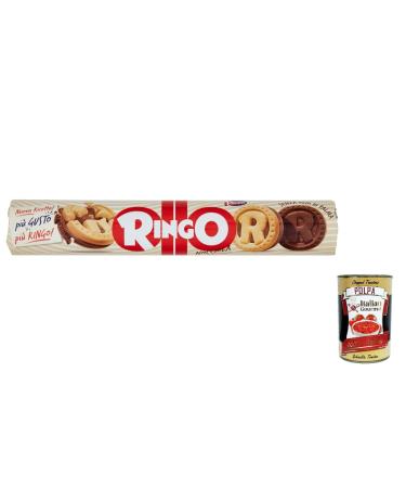 Italian Gourmet E.R. Pavesi Ringo Set of 6 Hazelnut Cookies 165g Cookies Italy Cookies Snack + Italian Gourmet Polpa 400g