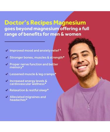 Doctor's Recipes Magnesium Glycinate 100mg | 90 Caps | Amino Acid Chelated | High Absorption | Easy on Stomach | Calm, Bone, Muscle, Heart, Energy, Nerve, Sleep Support | Gluten-Free - Buy Online on GoSupps.com