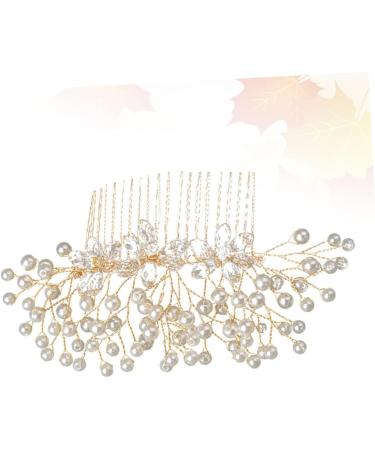 DOITOOL Bridal Hair Comb Rhinestone Bridal Crystal Hair Comb Gold Wedding Clip Side Hair Combs Wedding Flower Hair Comb Leaf Hair Pin Hair Accessories European and American Bride - Buy Online on GoSupps.com