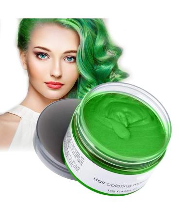 Green Hair Dye Temporary Hair Wax,Acosexy 4.23oz Instant Hairstyle Mud Cream, Natural Hair Coloring Wax Material Disposable Hair Spray Hair Styling Clays Ash for Cosplay,Party,Masquerade, Halloween.etc (Green)