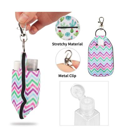 Dual-Sided Hand Sanitizer and Chapstick Holder Keychain with Reusable Bottles - Travel Bag Patterns - Buy Online on GoSupps.com