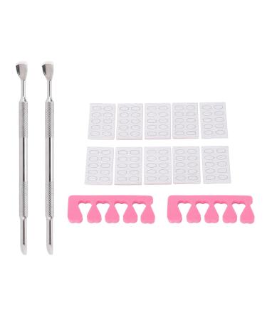 2 Set Cuticle Pusher Set Dead Skin Removal Versatile Cuticle Pusher Nail Polisher Finger Divider for Home Nail Salon