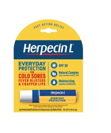 Herpecin L Lip Balm Stick 30 SPF 0.1 oz Tube - Cold Sore & Chapped Lips Relief with Lysine - SPF30 Lip Balm - Buy Online on GoSupps.com