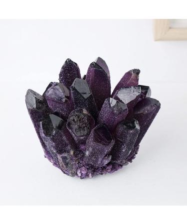 Natural Magic Natural Crystal Stone Purple Phantom Quartz Crystal Cluster Rock Stones Reiki Specimen Home Deco ZJGIDTEM (Color : Purple Cluster Size : 300-400g) 300-400g Purple Cluster