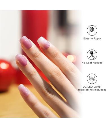 Semi Cured Gel Nails Strips ZAHRVIA 20 Stickers Nail Wraps Soft Self-Adhesive Gel Nail Stickers Salon-Quality Gel Nail Strips for Nails Manicure Nail Wraps UV/LED Lamp Required Light Purple - Buy Online on GoSupps.com