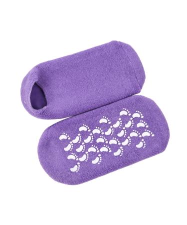 DOITOOL 1 Pair Cotton Sock Moisturizing Women Socks Women Spa Socks Hard Skin Repair Socks Moisturizing Socks Womens High Heels Womens Block Heels Foot Gel Purple Miss