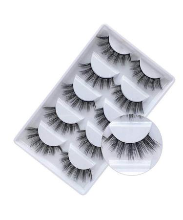 Wrong eyelashes 3D faux mink false eyelashes reusable handmade natural thick fake eyelashes to extend the make-up eyelashes 5 pairs of soft fake eyelashes (F820) - Buy Online on GoSupps.com