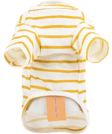SMALLLEE_LUCKY_STORE Cute Bear Classic Striped T-shirt Puppy Tee Shirt for Small Medium Dog Cat Boy Girl Tank Top Vest Yorkie Chihuahua Pet Summer Clothes Yellow M M yellow - Buy Online on GoSupps.com