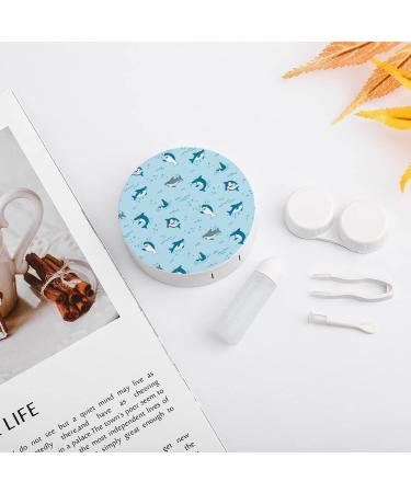 Cute Funny Sharks Contact Lens Kit - Round Storage Box with Mirror | International Shipping Available - Buy Online on GoSupps.com