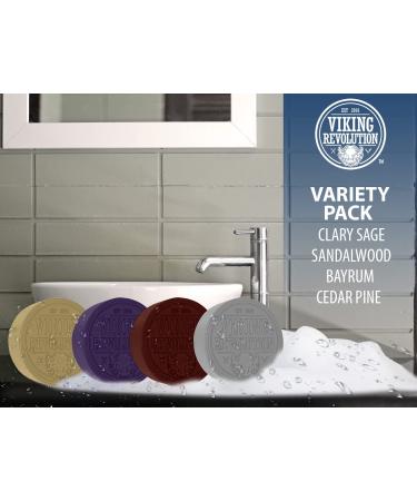 Viking Revolution Shaving Soap for Men - 4 Pack Variety, 2.5oz Puck - Use with Brush and Bowl for Smooth Wet Shave - Buy Online on GoSupps.com
