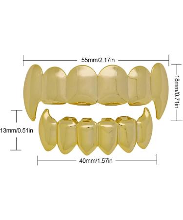 Gold Grills for Your Teeth 18K Gold Plated Hip Hop Custom Fit Polished Teeth for Men and Women Rapper Costume Teeth Accessories Zupin - Buy Online on GoSupps.com