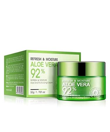 BIOAQUA 92% Aloe Vera Refresh Cream Soft Smooth Silky Skin Natural Extract Moisturizing 50g