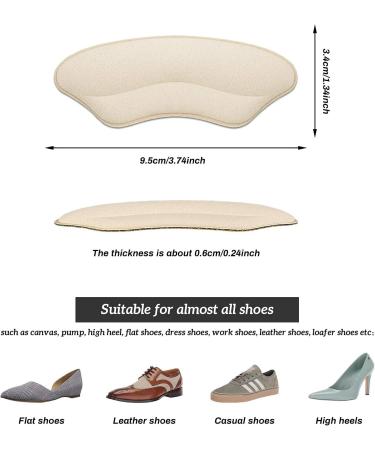 Makryn Premium Heel Pads Inserts - Prevent Shoe Slipping and Blisters - BeigeA - Buy Online on GoSupps.com