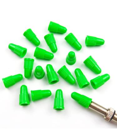 EVOZOOD Green Presta Valve Stem Caps Plastic Bike Tire Caps Air Dust Covers-Used on Presta/French Valves for Bicycle, MTB Mountain, Road Bike (20 Pack)