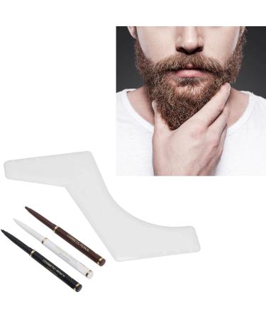 ACOGEDO 4Pcs Men Waterproof Beard Pencil Filler Kit with Long Lasting Beard Fountain Pen and Shape Guide Template for Perfect Beard Lines - Buy Online on GoSupps.com
