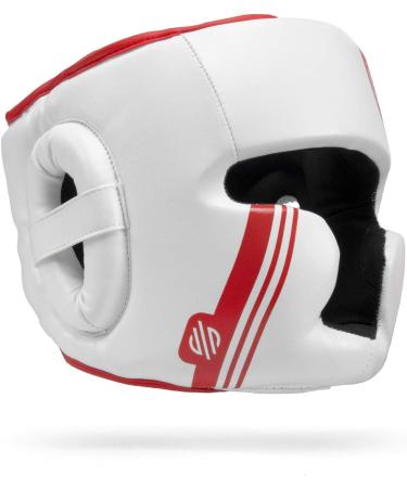 Sanabul Core Series Boxing MMA Kickboxing Head Gear - White/Red (Large-X-Large) - Buy Online on GoSupps.com
