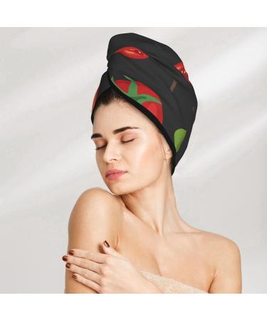 Tomatoes1 Microfiber Hair Towel - Super Absorbent Coral Velvet Wrap for Women | Quick Dry Hair Cap for Long Curly & Thick Hair - Buy Online on GoSupps.com