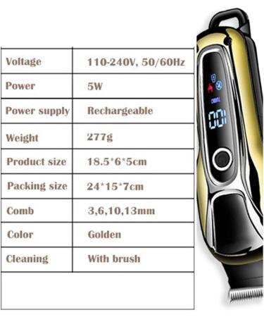 Professional Electric Hair Clipper for Men | LCD Trimmer & Razor | International Shipping Available - Buy Online on GoSupps.com