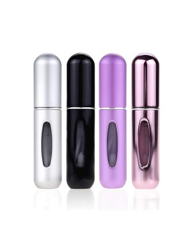 Portable Mini Refillable Perfume Atomizer Bottle,Atomizer Perfume Bottle,Refillable Perfume Spray, Scent Pump Case, Perfume Atomizer Refillable Travel 4 Pcs Pack of 5ml