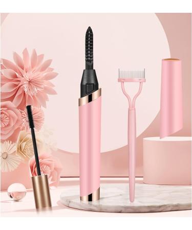 DUST2OASIS Heated Electric Eyelash Curler with Comb - Rechargeable for Natural Curling and Long Lasting Results - Light Pink 2023 Updated - Buy Online on GoSupps.com