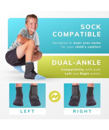 BraceAbility Lace Up Kids Ankle Brace - Pediatric Figure 8 Support for Sports Soccer Basketball Gymnastics (XS - Buy Online on GoSupps.com