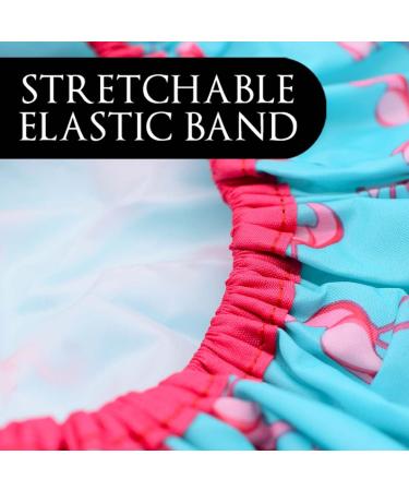 Fashionista Flamingo Oversized Waterproof Shower Cap - Reusable & Adjustable for All Hair Lengths - Buy Online on GoSupps.com
