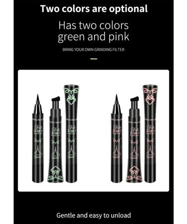 Dual Head Eyebrow - Eyebrow Stencil Stamp Eyebrow Eyeliner Pencil Long-Lasting Quick Drying Waterproof Double Tip for Sensitive Eyes and Defined Eyebrows Shakven Green - Buy Online on GoSupps.com