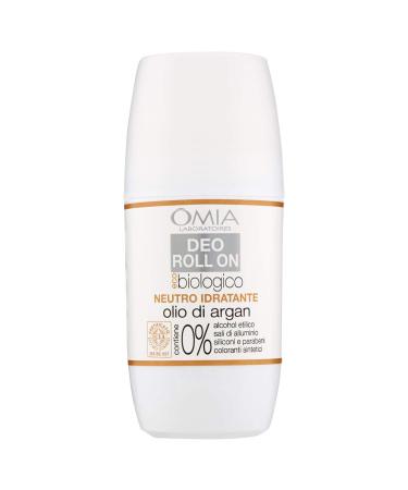 Omia Deodorant Roll On Eco Moisturising with Argan Oil Anti-Odour No Aluminium Salts Freshness for 24 Hours Deodorant for Men and Women Dermatologically Tested - 1.7Oz