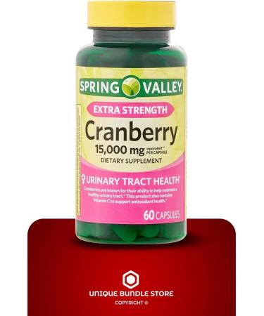 Unique Bundle Store Extra Strength Cranberry 15 000mg 60 Capsules - Dietary Supplement (Pack of 1) 60 Count (Pack of 1) - Buy Online on GoSupps.com