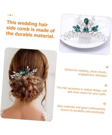 FRCOLOR Green Hair Accessories bridal hair combs pin hair bridal hair crystal hair Bride Hair Side hair decorations dinner party modeling rhinestones Red Flower Hair Comb - Buy Online on GoSupps.com