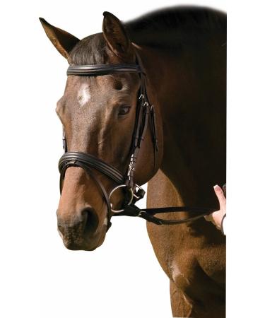 Henri de Rivel Padded Raised Dressage Bridle with Crank Noseband Black Horse