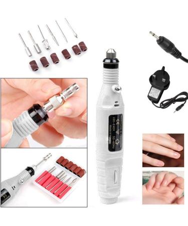 Nicoone Nail Drill Machine Portable Electric Nail Files Kit with 6 Grinding Pin Nail Drill Kit Manicure Pedicure Polishing Shape Tools for Home and Salon Use Grey - Buy Online on GoSupps.com