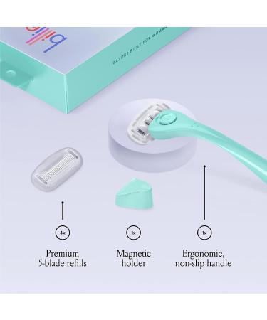 Billie Women's Shave Kit: Razor + 4 Refills + Magnetic Holder in Minty | Buy Now - Buy Online on GoSupps.com