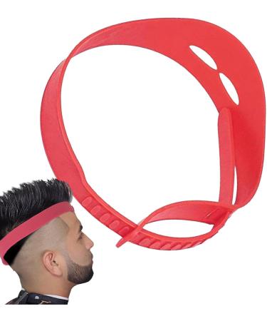 Neckline Shaving Template Hair Trimming Guide Silicone Curved Haircut Band for Haircutting Creating Clean Straight Neck Hairline Fade and Taper Guide for Hair Clippers Red - Buy Online on GoSupps.com