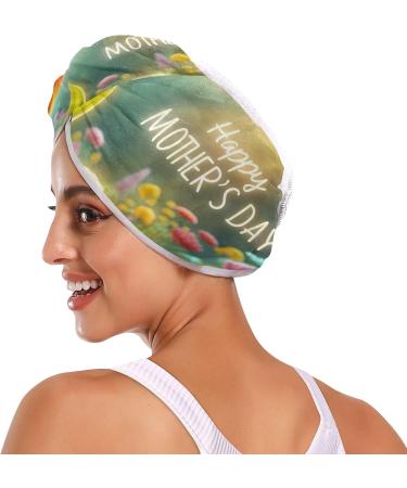 Super Absorbent Tulip Flower Hair Towel 2 Pack - Quick Drying Hair Turbans for Mothers Day Gift | Perfect for Women & Girls - Buy Online on GoSupps.com