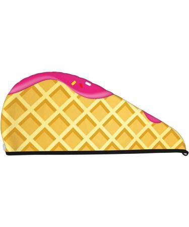 Red Ice Cream Microfiber Hair Towel - Super Absorbent Coral Velvet Wrap for Long Curly & Thick Hair | Quick Dry Hair Cap for Women - Buy Online on GoSupps.com