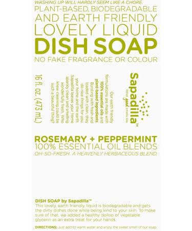 Sapadilla Rosemary + Peppermint Variety Pack - 16 oz Hand Soap, Dish Soap, Countertop Cleanser - Buy Online on GoSupps.com