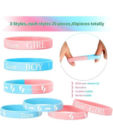 LOLPALONE Gender Reveal Bracelets - 40 Team Boy & Team Girl Bracelets for Celebrating Gender Reveal Parties - Buy Online on GoSupps.com