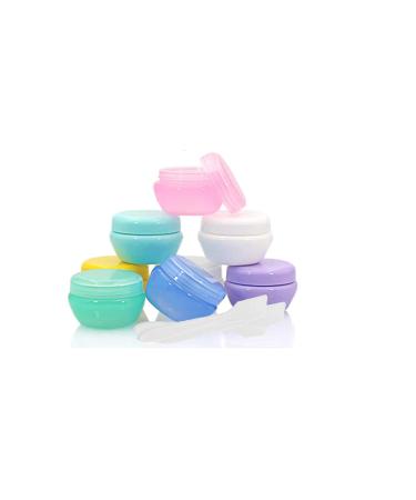 HINNASWA Travel Containers, Travel Toiletry Containers, Travel Lotion Containers, Travel Accessories Bottles Containers for Cosmetic, Makeup, Body & Hand Cream, Lotion, Toiletries Pink, Green, Blue, White, Yellow, Purple