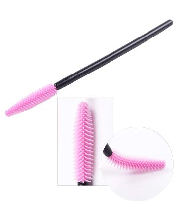 BIHRTC Pack of 100 One-Off Disposable Silicone Eyelash Mascara Brushes Wands Set - Deep Pink - Buy Online on GoSupps.com